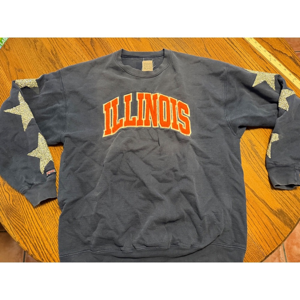 First of a Kind JanSport Illinois Fighting Illini Star Patch Sweatshirt Navy L